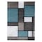World Rug Gallery Contemporary Modern Boxes Design Soft Area Rug 3'3'' x 5' Blue Gray 106BLUE3X5 - alternate 2